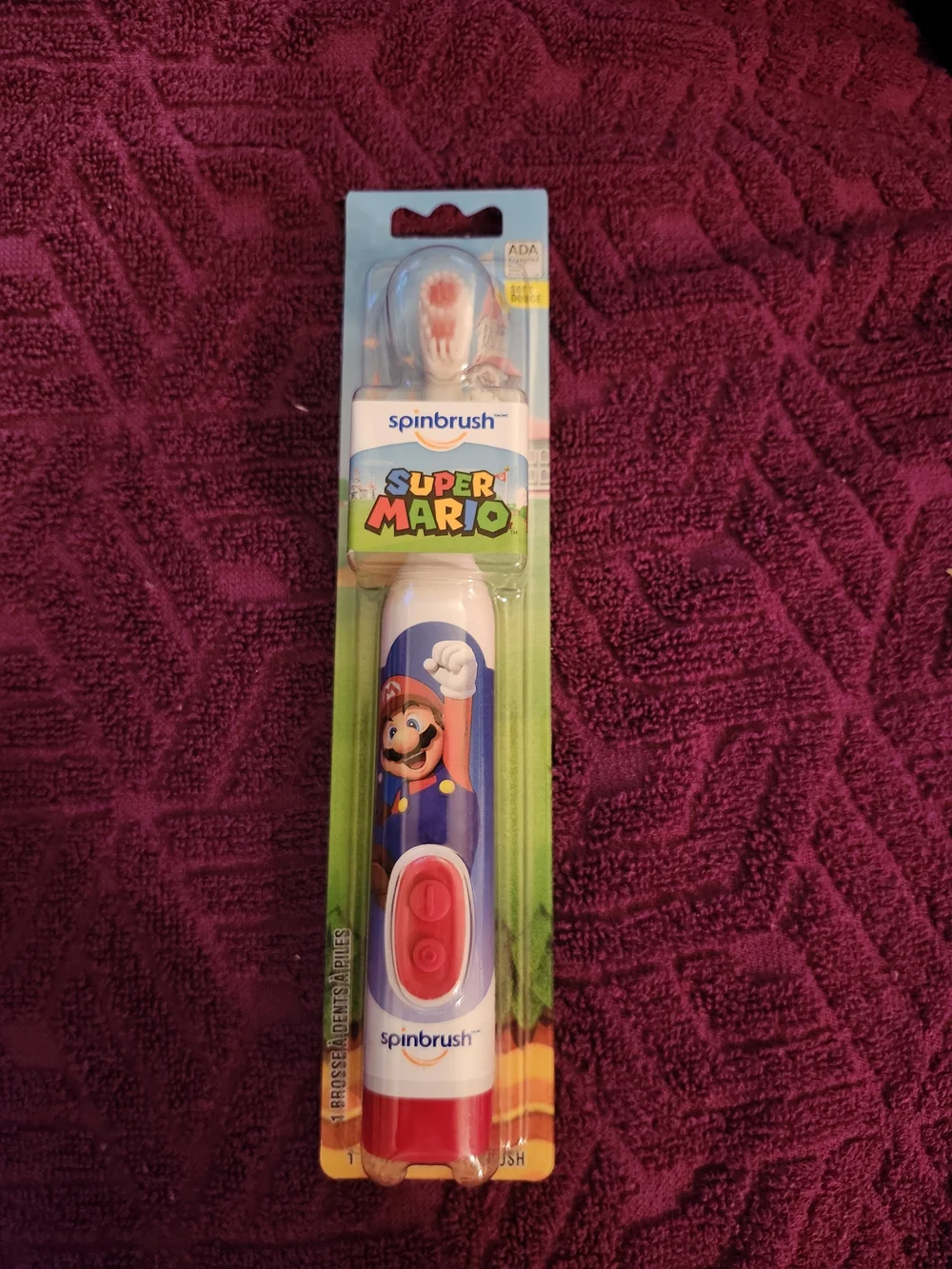 Spinbrush Super Mario Electric Toothbrush - Red & Blue